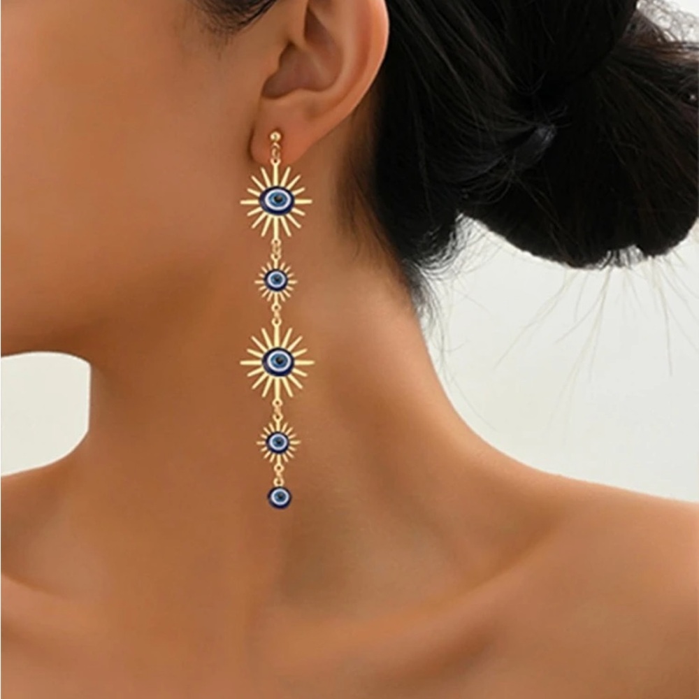 Evil Eye Chandelier Earrings
